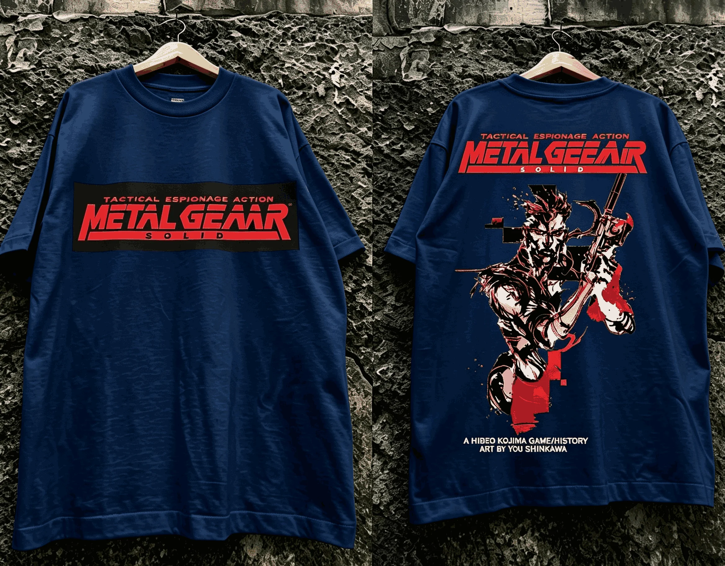 Metal Gear Solid Unisex Casual Fashion T-shirt High Street Oversized Unisex T-shirt Streetwear Trendy Cotton Couples Breathable