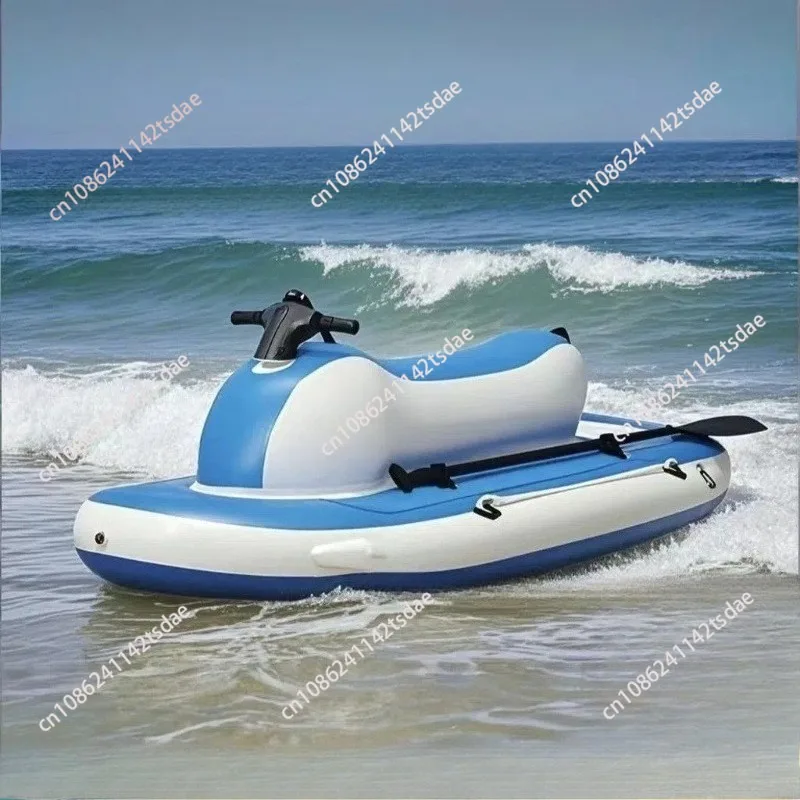 Water inflatable motorboat with electric, thickened and wear-resistant, super buoyancy, underwater thruster assist