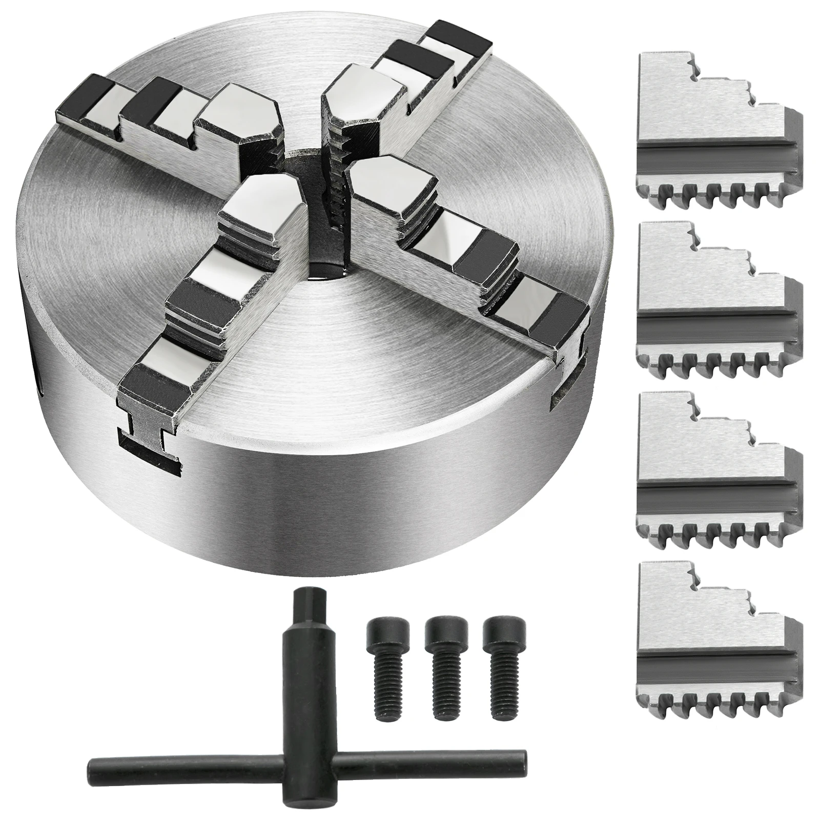 K72-125 Lathe Chuck 5Inch 4-Jaw Independent Reversible Jaw Metal Lathe Chuck Turning Machine Accessories for Lathes Use