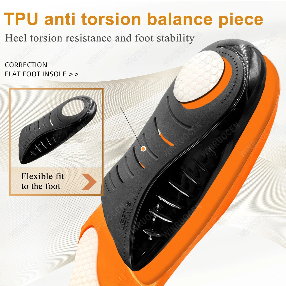 2023 NEW EVA Orthopedic Insole For Flat Foot Arch Support Plantar Fasciitis Shoes Men Women Silicone Gel Running Sport Insoles