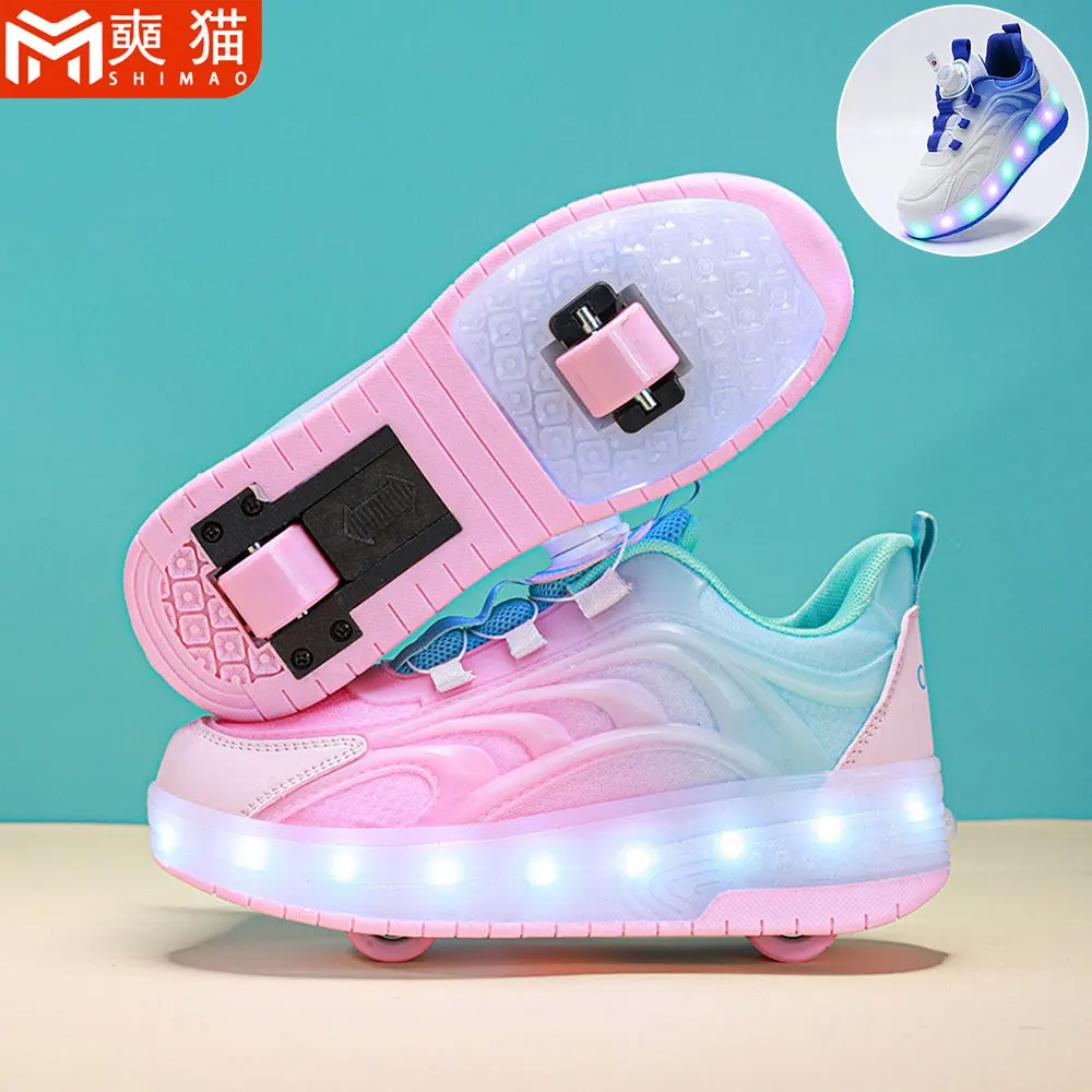 

Кроссовки для роликовых коньков, спортивная обувь для мужчин и женщин, детские кроссовки, ролики с 2/4 колесами, светящиеся кроссовки для мальчиков и девочек