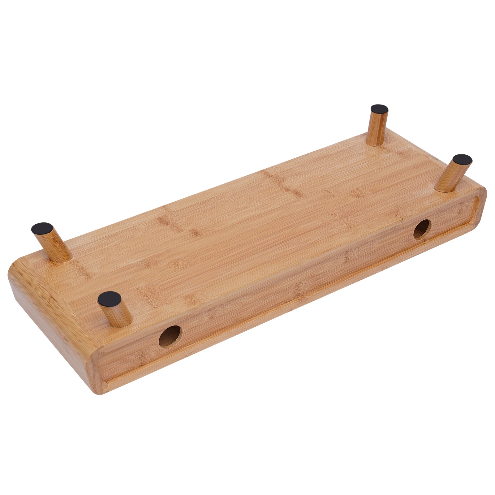 2-Tiers Bamboe Monitor Stand Riser Desk Organizer Laptop Stand Desktop Bamboe Hout Monitor Stand