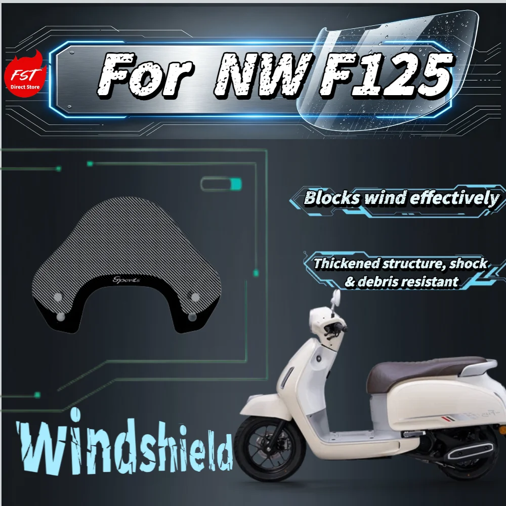 

For Wuyang NWF125 Retro Windshield Glass, Thickened Front Fairing Wind Deflector, Mod Kit