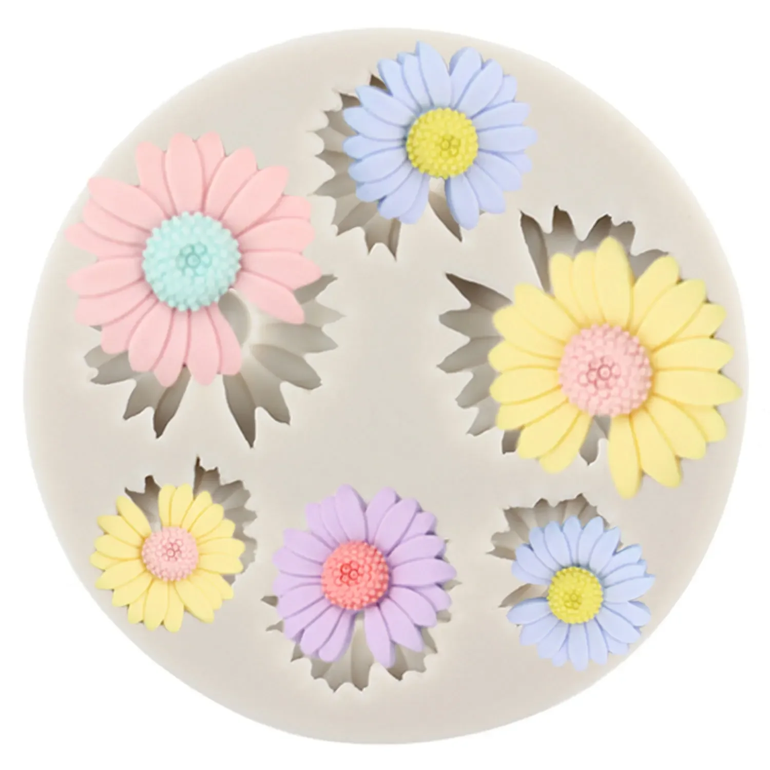 Daisy Flower Silicone Molds Cupcake Topper Fondant Mold Wedding Cake Decorating Tools Candy Resin Clay Chocolate Gumpaste Moulds