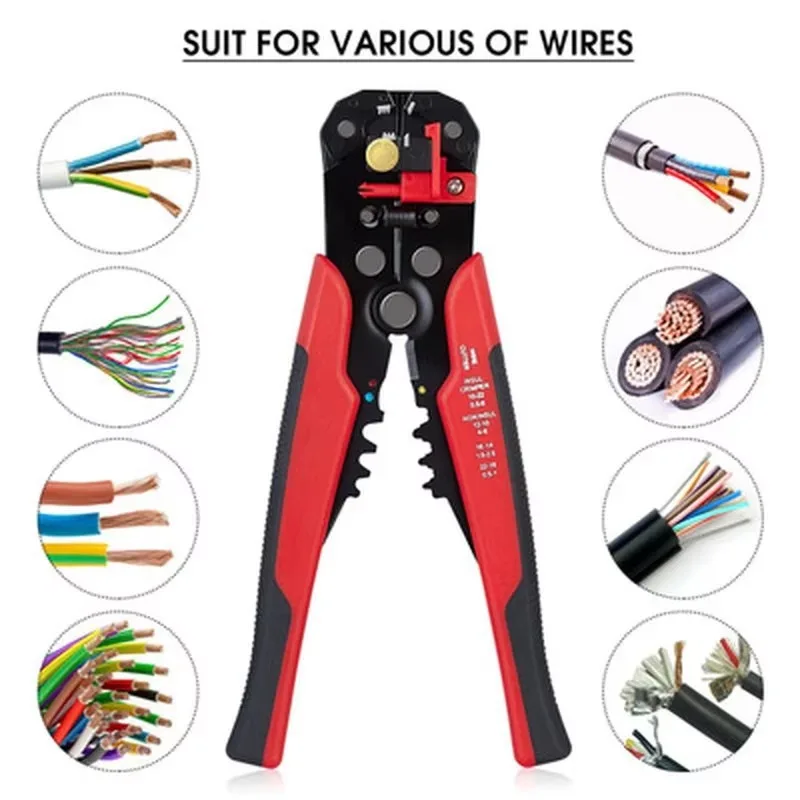 Non-SLIP CRIMPER เครื่องตัดสายเคเบิลอัตโนมัติ Wire Stripper Multifunctional Stripping เครื่องมือ CRIMPING คีม Terminal 0.2-6.0mm2 เครื่องมือ