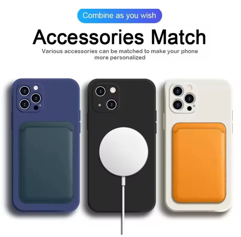Original Flüssigsilikon für Magsafe Wireless Charge Magnetische Hülle für iPhone 16 15 14 Plus 13 12 11 Pro X XR XS 7 8 Soft Cover – Detail 6