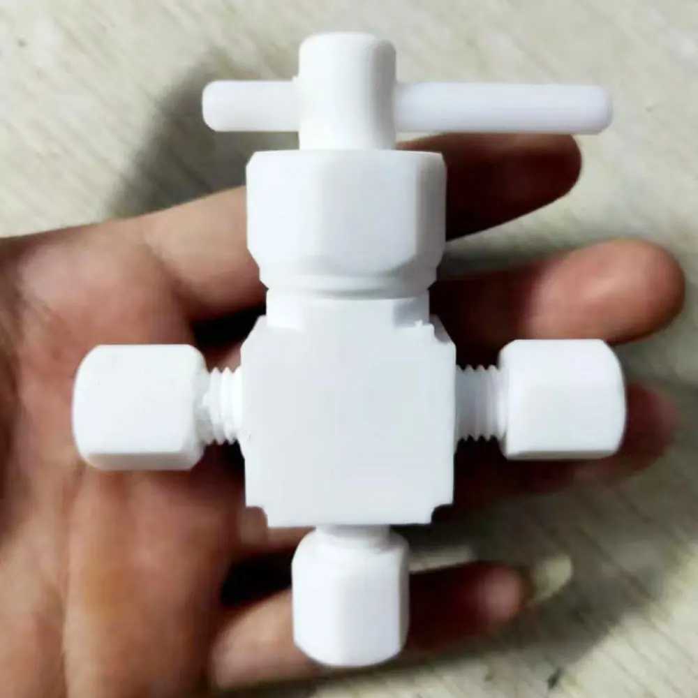 PTFE Connector PTFE Elbow External Thread Tee High Temperature Resistant Teflon Inner Wire Outer Wire