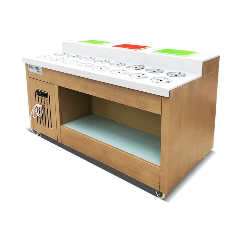 

Electric Self-Service Stainless Steel Seasoning Table for Hot Pot Malatang Small Food Fresh Dip Display Hotel Restaurant Supply