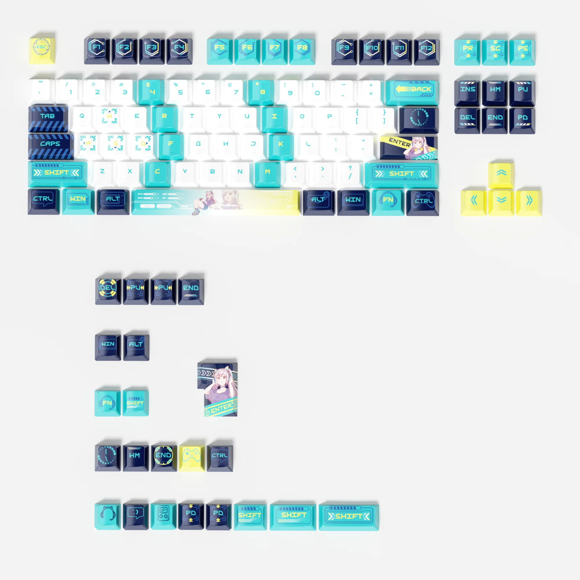 Newly Launched Keycap Set: Graffiti Style Keycaps Dye-Sublimation Process 109 Keys PBT Full-Height Perfect for Keyboard DIY