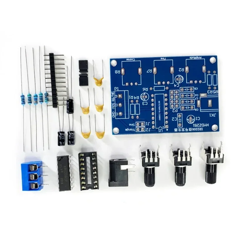 1Hz -1MHz XR2206 Function Signal Generator DIY Kit Sine/Triangle/Square Output Signal Generator Adjustable Frequency Amplitude
