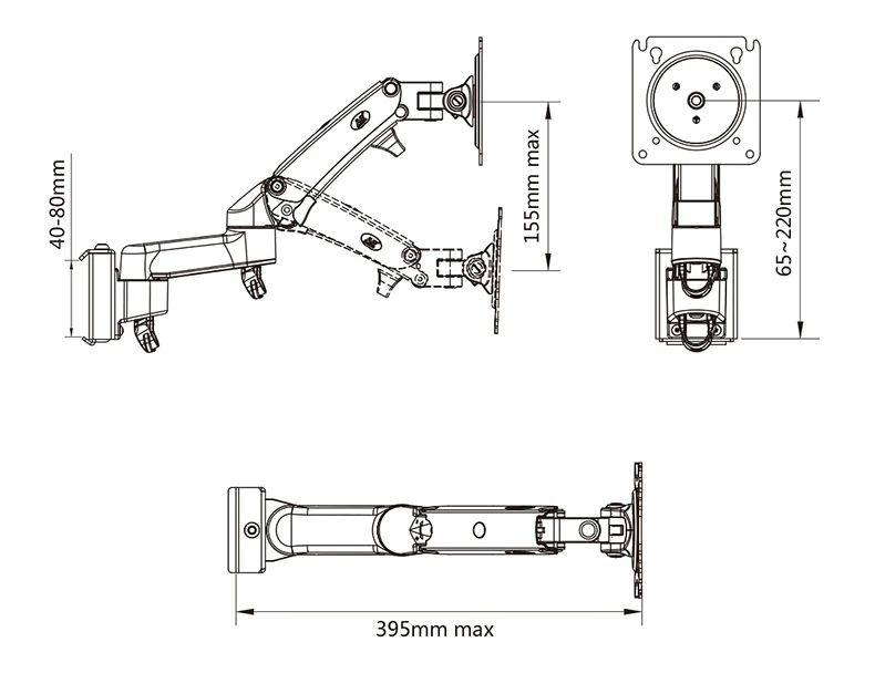 NB M150 Office Partition Gas Spring 2-7kg 17