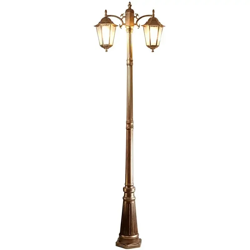 

Household Outdoor Waterproof Landscape Garden Villa Double Head LED Road European Garden Light 3 meters