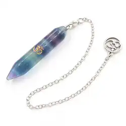 Natural Stone Pendant Crystal Pendulum for Dowsing Divination Reiki OM Charms Black Obsidian Tiger Eye Pink Quartz Pendulo x228