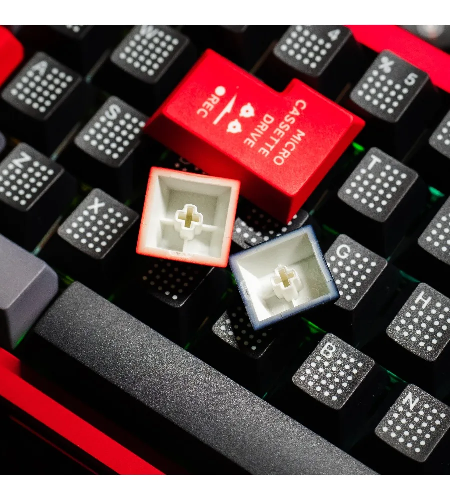 Keycap personalized dot black gray red color scheme PBT hot sublimation full set of keycaps simple classic replica polka