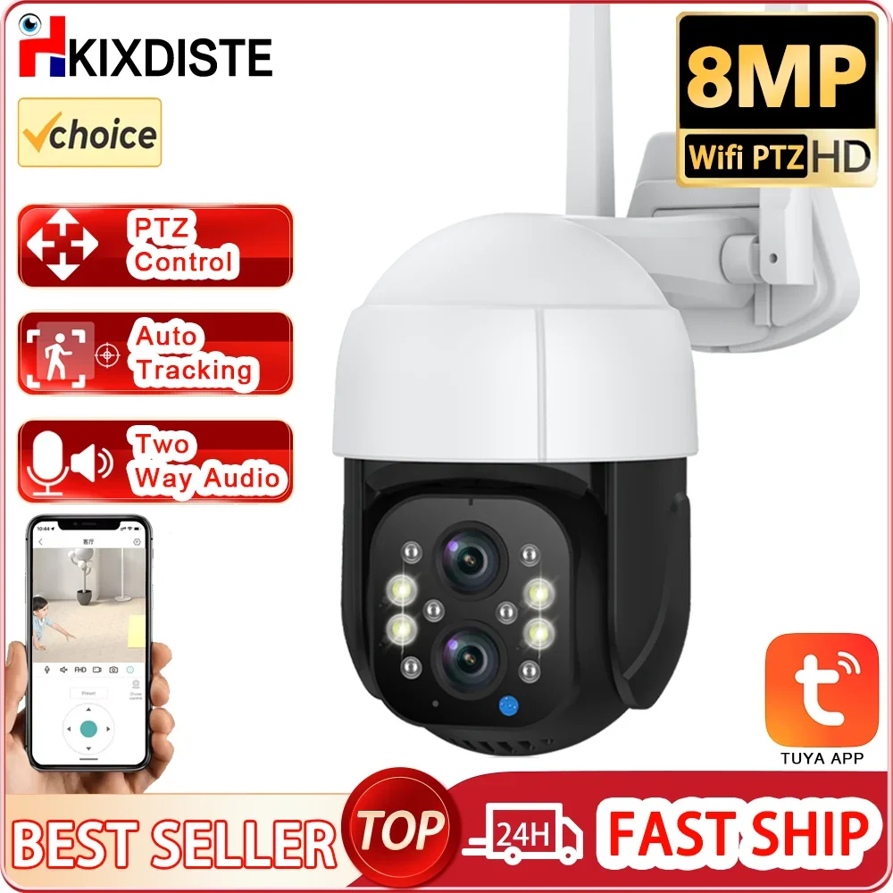 

Tuya Smart Life 4K 8MP Dual Lens PTZ WIIF Camera 5X Zoom Auto Tracking Outdoor Street 4MP Security Video Surveillance IP Cameras