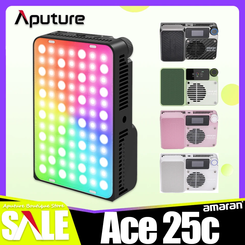 Amaran Ace 25c 2300K to 10,000K RGB LED Light Panel for Photography Studio Fill Light with 50 Minutes Runtime by Aputure