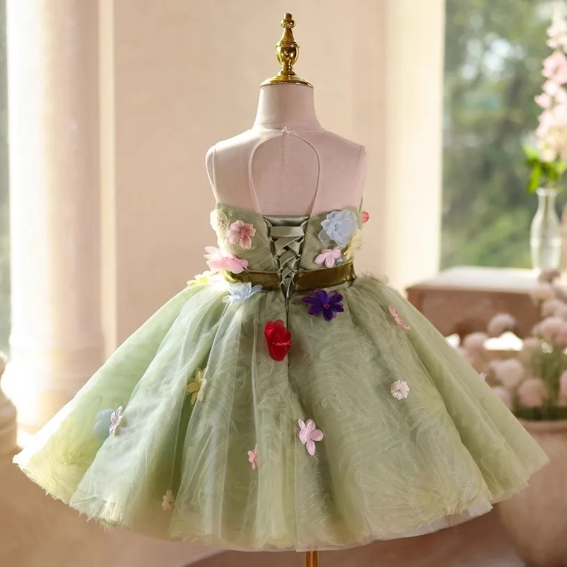 High-End Children's Princess Costume Host's Piano Performance Birthday Girls Party Dresses A4693 Vestidos