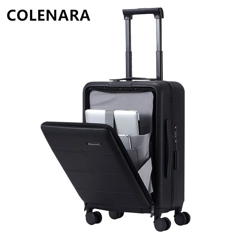 

COLENARA 18"20Inch ABS+PC Suitcase Front Opening Boarding Box 22"24"26"28 Inch Large Capacity Trolley Case Travel Bag Luggage