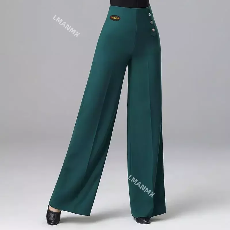 Autumn And Winter Thin Women Loose Suit Wide Leg Pants Elegant Office Lady Casual Straight Trousers High Waist Solid