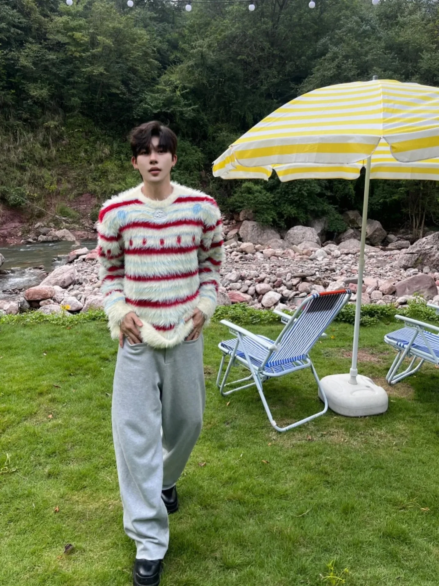 

Американский повседневный полосатый свитер унисекс с цветовыми блоками, имитация норки, высокое качество, осенне-зимний вязаный базовый топ