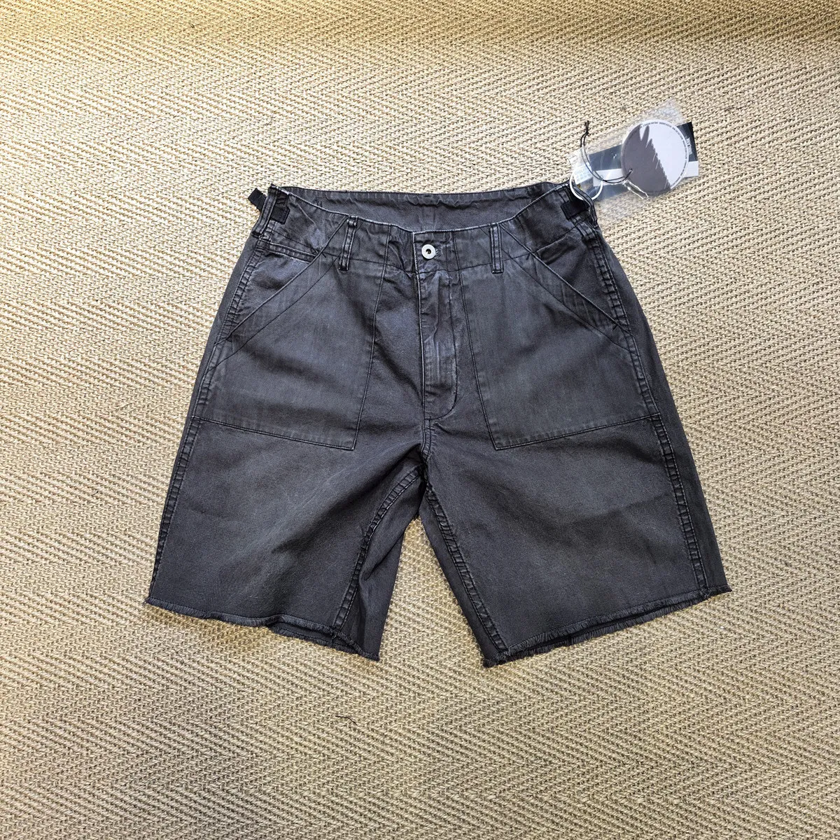 Amekaji Wear Japanese Style Batik Large Pocket Overalls Cotton Trousers Shorts Summer Fashion