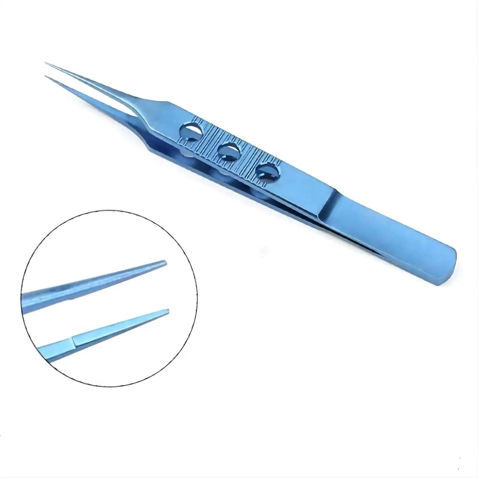 Microsurgery Titanium Alloy Dovetailed Straight/Curved/Angled Shaft Tweezers with Platforms Tissue Forceps