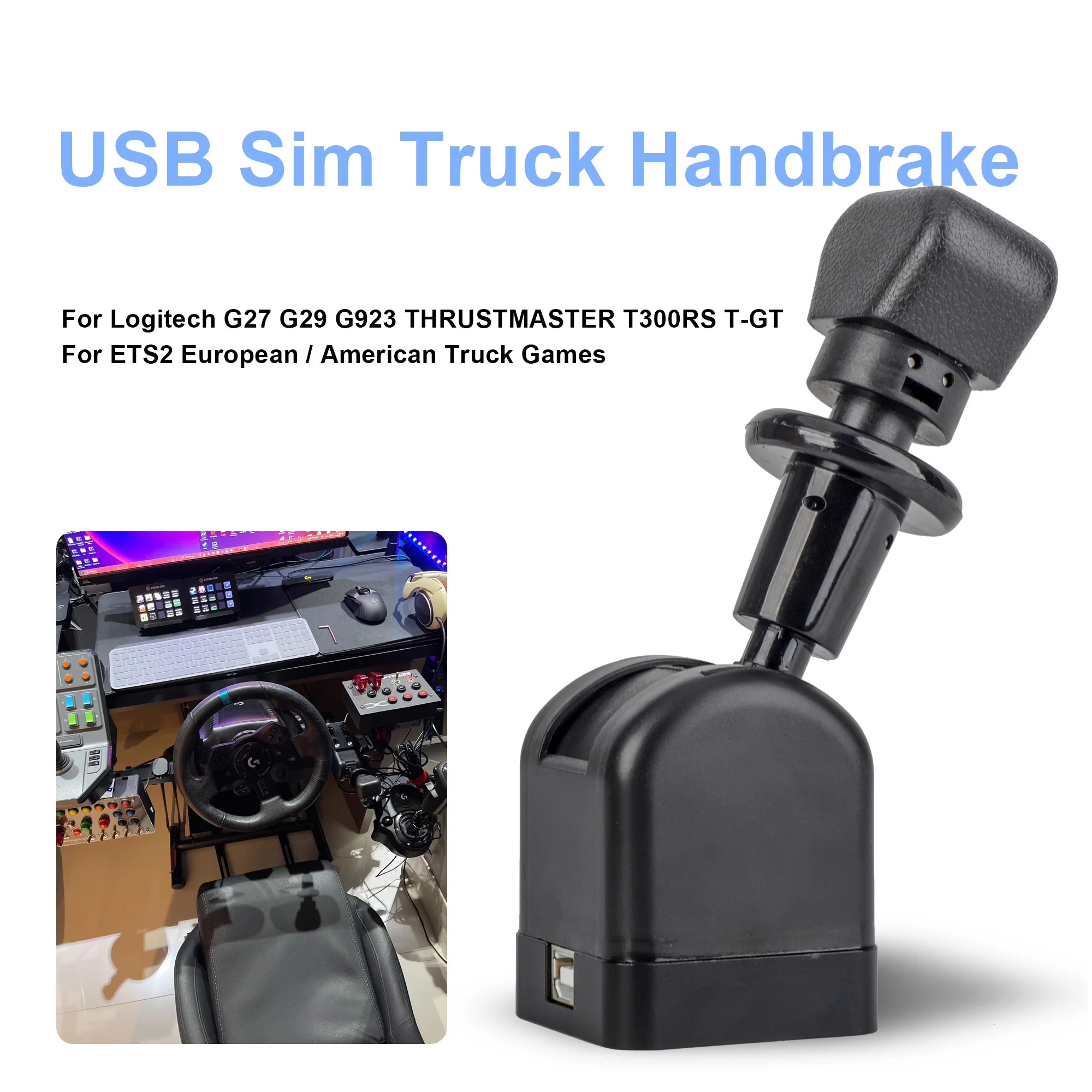Simracing Games Usb Truck Hand Brake for Logitech G27 G29 G923 Thrustmaster T300Rs T-Gt for European / American Truck Simulation
