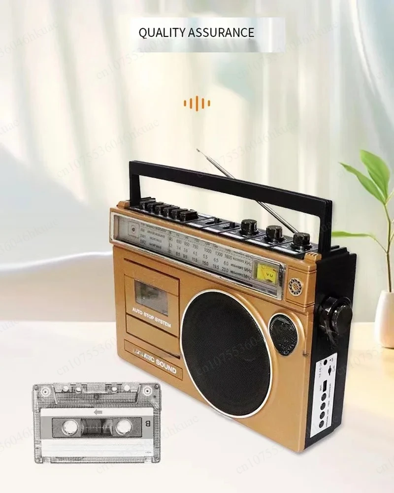 Retro Cassette Recorder Bluetooth Speaker USB TF Card Loud Volume Radio