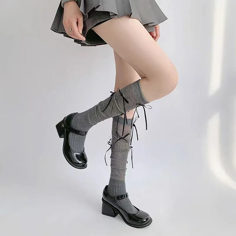 1/2/3 Punk Women Calf Tie Leg Cover Socks Ballet Strappy Calf Socks Thin Stocking Y2K Lolita Gothic Japanese JK Cosplay Socks