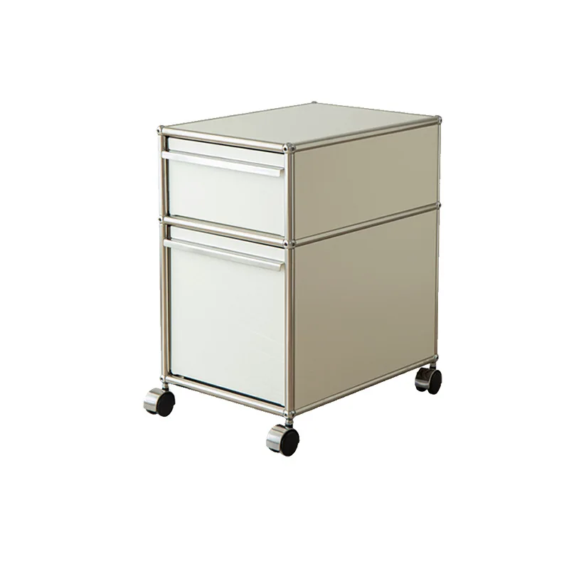 

Bedside Table Stainless Steel Drawer File Cabinet Modern Simple Storage Storage Mobile Side Cabinet
