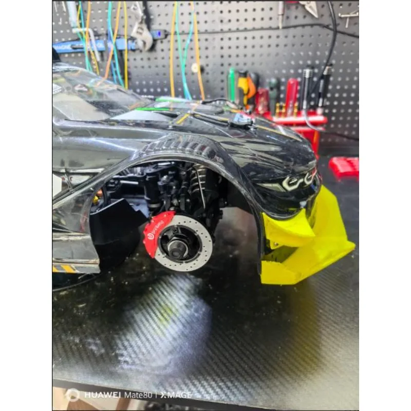 3D Printed KKPIT ZQR Linked Light‑Up Brake Caliper Kit for 1/7RC Car,Simulate Overheated Brake Disc Low‑Weight Upgrade Accessory