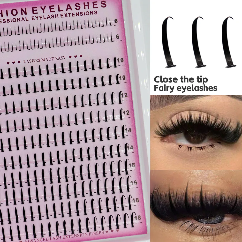 Ensemble de cils supérieurs et inférieurs féeriques mixtes à 12 rangées, outil de maquillage pour extensions de cils de Style féerique