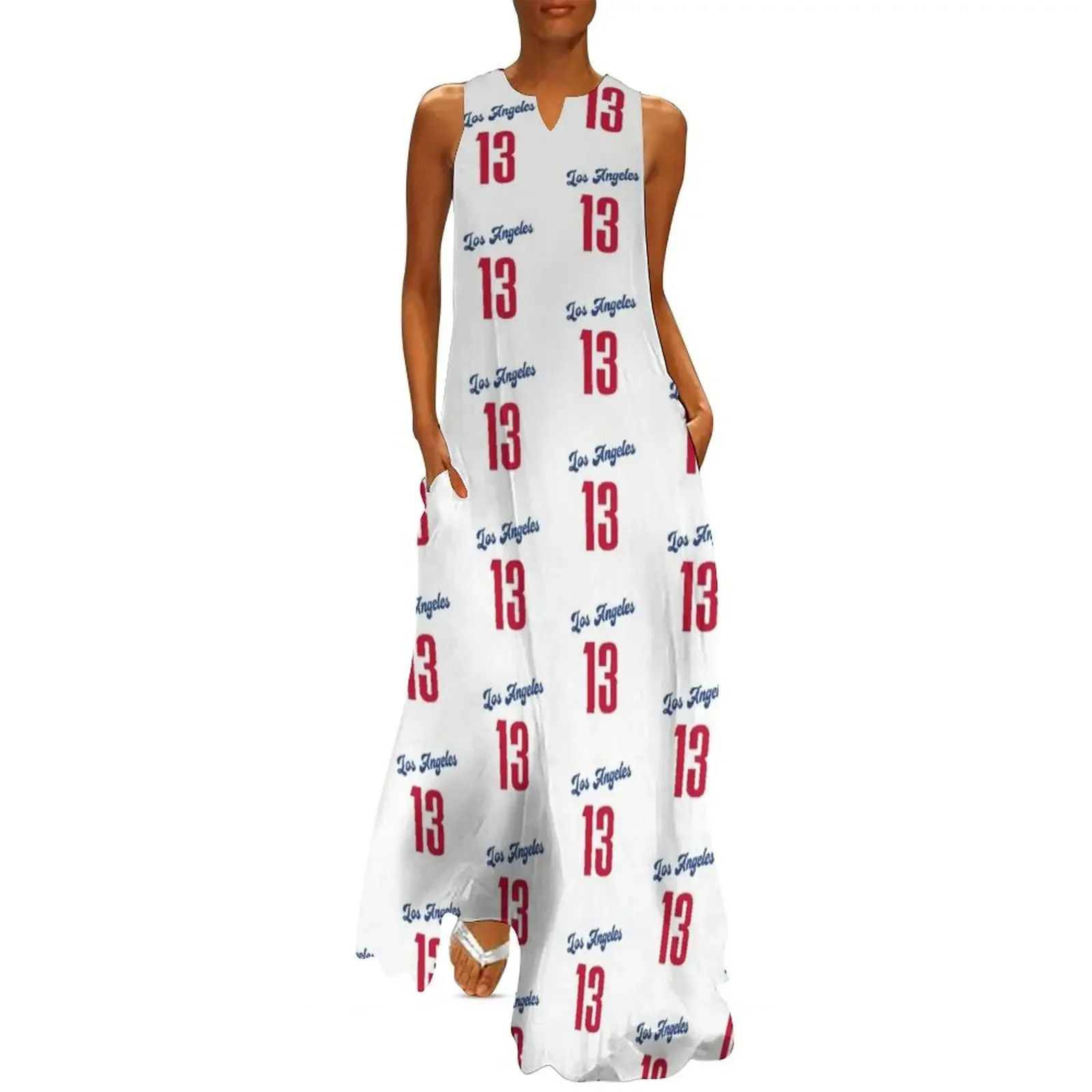 

Los Angeles 13 Paul George Long Dress Long dress woman Women's summer long dress