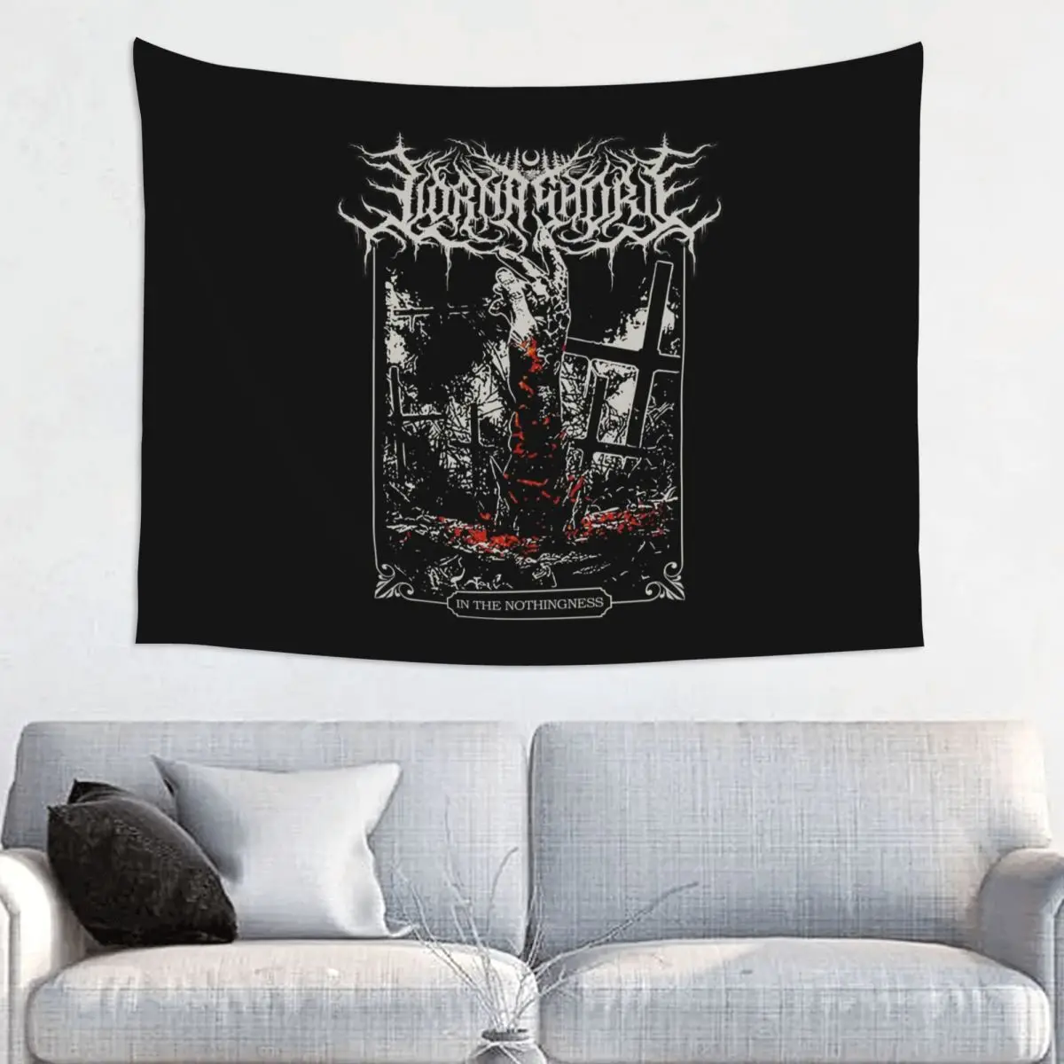 Lorna Shore Deathcore Tapestry Bohemian Polyester Wall Hanging Music Room Decor Yoga Mat Retro Wall Tapestry