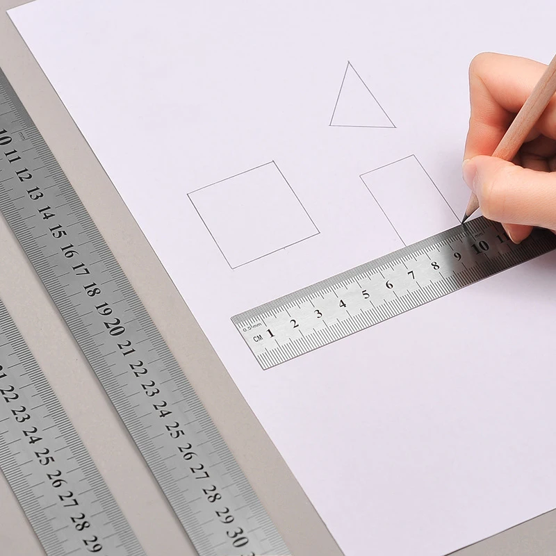 20/30/40/50cm Straight Ruler Stainless Steel High Precision Metric And Imperial Scales,Office Learning Stationery Supplies 9704