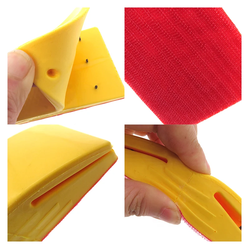 5 Inch Sanding Block Rubber Hook Loop Backing Pad Sandpaper Holder Hand Grinding Block Polishing Tools for Wood and Furniture