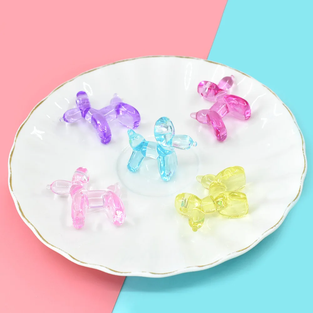10pcs Resin Transparent Ball Dog Kawaii Flatback Cabochon Miniatures Embellishments Accessories Craft Supplies Scrapbooking Diy