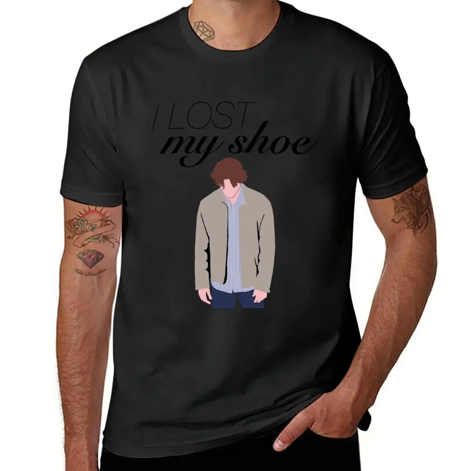 

Новинка, мужские Модные Туфли I Lost My Shoe Sam Winchester для мальчика, мужские костюмы с круглым вырезом, топы в тяжелом стиле, неформальные уличные