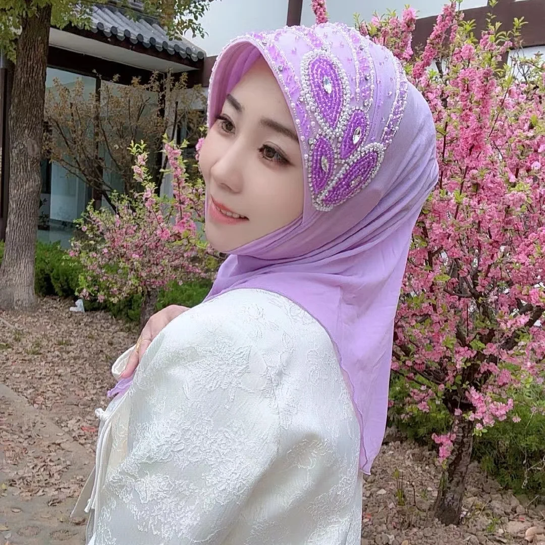 Hijab muslimischen Frauen Schal Kopftuch versand kostenfrei Luxus Quasten Schal Malaysia Gebet Kufi Islam Saudi-Arabien Mode neu 05212