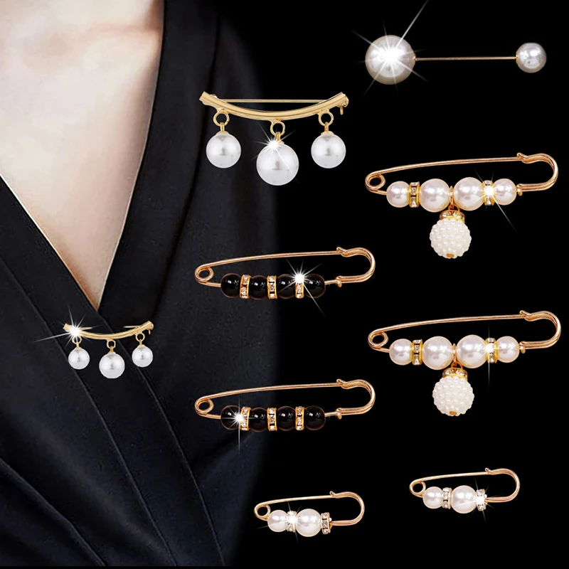 8Pcs/Set Multi-purpose Brooches For Women Anti-slip Cardigan Pins Clothing Fasteners Fashion Clothes Fixing Pins Accessories