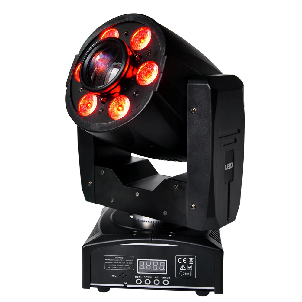 TIPTOP 1x30W Led + 6x8W SpotWash Led Moving Head Light Mini Size 95W Gobo Washer 2in1 DMX512 Control 4/8CH Manual Zoom  TP-L6K1