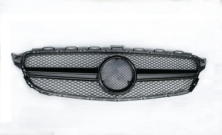 

W205 All GLoss silver Black AMG Logo Front Grill Grille for Mercedes-Benz C200 C220d C250 C260 C400 ,freee shipping