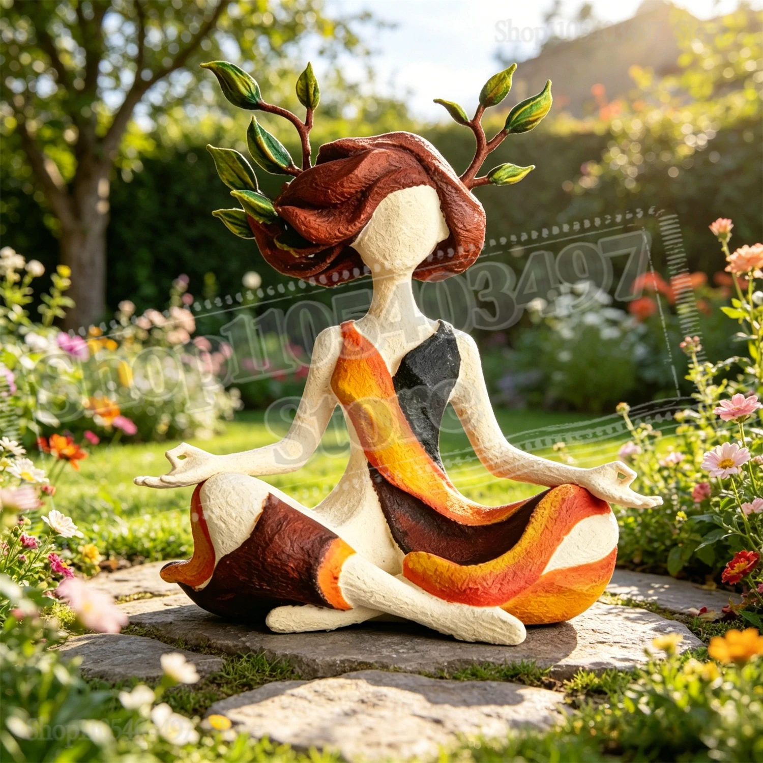 

Inner Harmony Sculptural Figurine Meditating Forest Spirit Statue Thanksgiving Gift for Yoga Lovers Home Decor