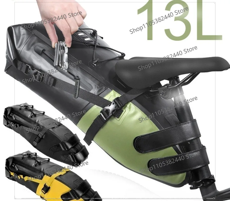 Waterproof big tail bag large capacity car bag road long distance riding saddle  tool bike bag