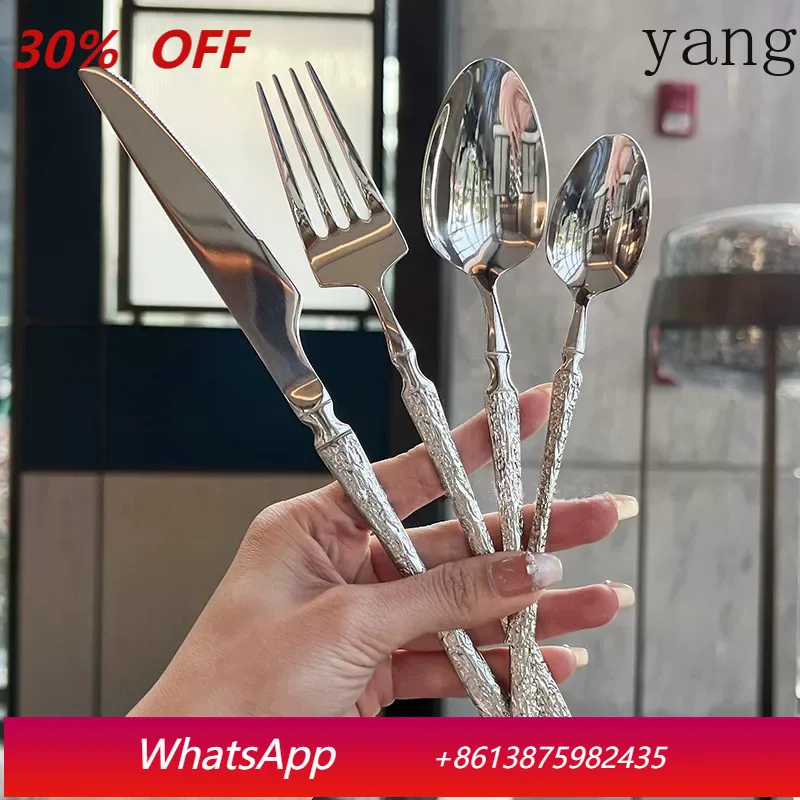 

Yjq 2pcs stainless steel western food knife fork spoon tableware high value hotel restaurant