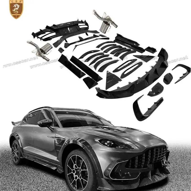 For Aston Martin DBX Body Kit Modified MSY Style Dry Carbon Fiber Front Rear Bumper Side Skirt Wheel Archs Roof Spoiler Wing