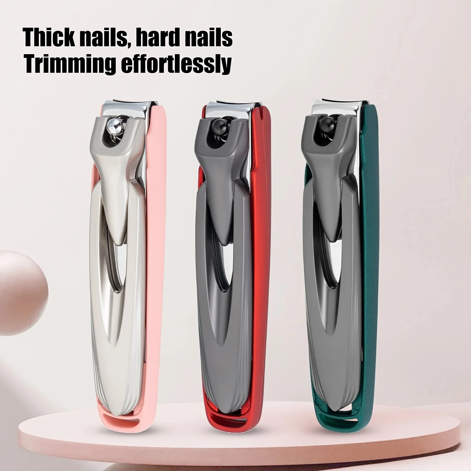 Stainless Steel Anti-Scatter Nail Clipper for Home Manicure and Pedicure, with Built-in Nail File and Clippings Catcher Design