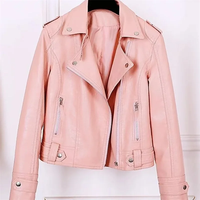 PU Leather Jackets Women's Spring Autumn New 2025 Haining Conventional Coat Slim Fashion Ladies Outwear Motorcycle Outcoat Tide 6