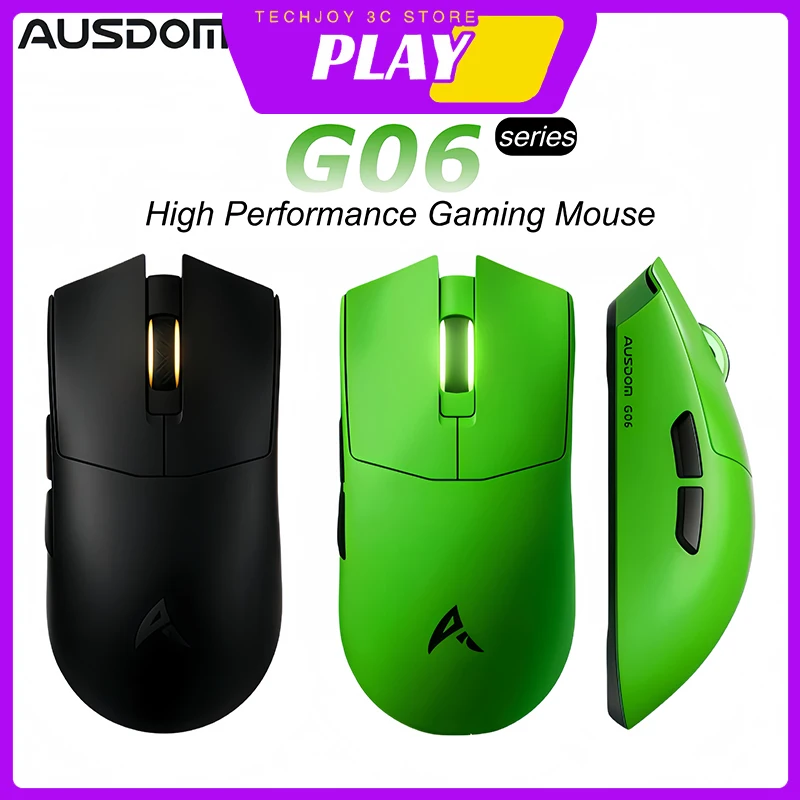 

Ausdom G06 Tri Mode Wireless Esports Gaming Mouse Paw3955gt 8K Polling Rate Wired Wireless for Desktop Pc Office Gamers Mice