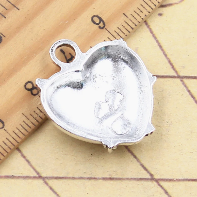 10pcs Charms Lock Chain Heart Locket 27x24mm Tibetan Silver Color Pendants Antique Jewelry Making DIY Handmade Craft